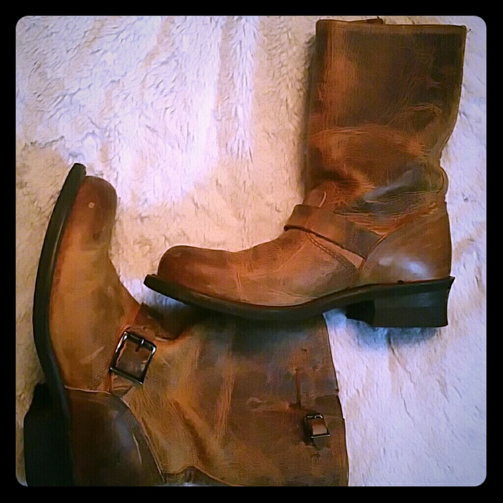 brown frye booties size 8.5